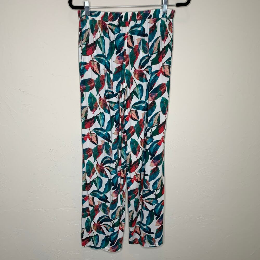 Onia Mila Floral Resortwear Pants Swim Beach Cruise Sz Medium Tropical - Picture 2 of 8